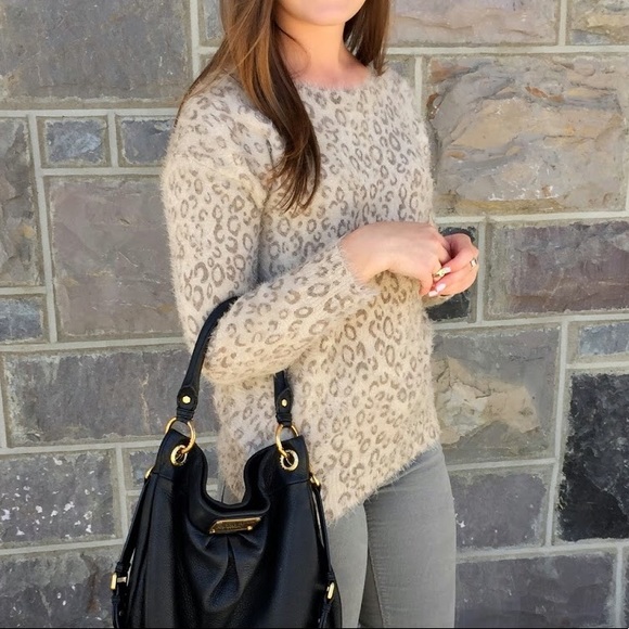 Piperlime Mohair Leopard Keyhole Sweater - Picture 2 of 8